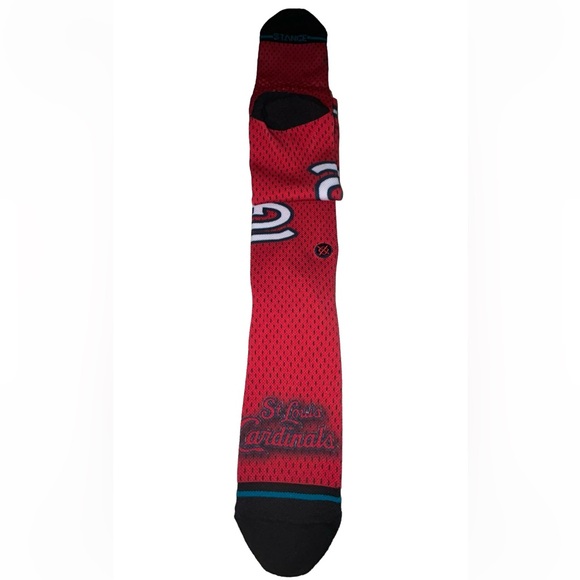 Stance MLB BP Jersey St Louis Cardinals Crew Socks 1 Pair Men 9-13 Red Baseball - Picture 7 of 9